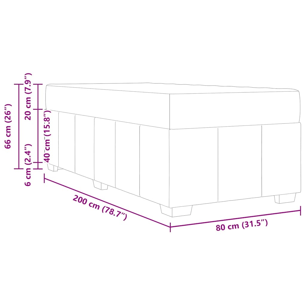vidaXL Bedframe met matras Lichtgrijs 80 x 200 cm Stof