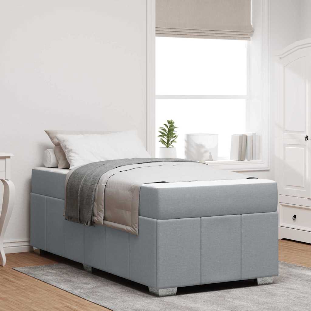 vidaXL Bedframe met matras Lichtgrijs 80 x 200 cm Stof