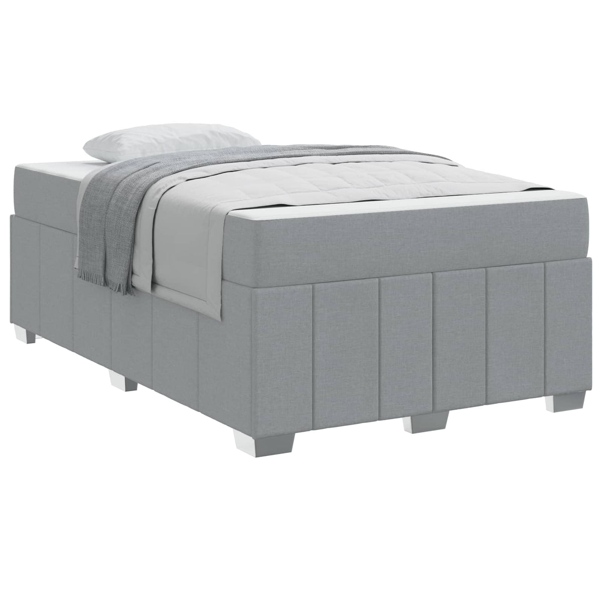 vidaXL Bedframe met matras Lichtgrijs 80 x 200 cm Stof