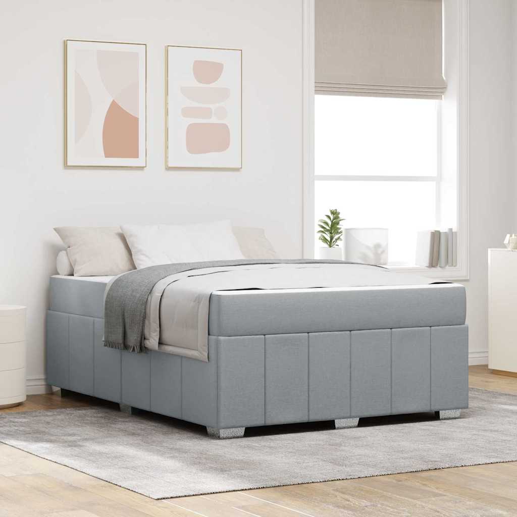 vidaXL Bedframe met matras Lichtgrijs 80 x 200 cm Stof