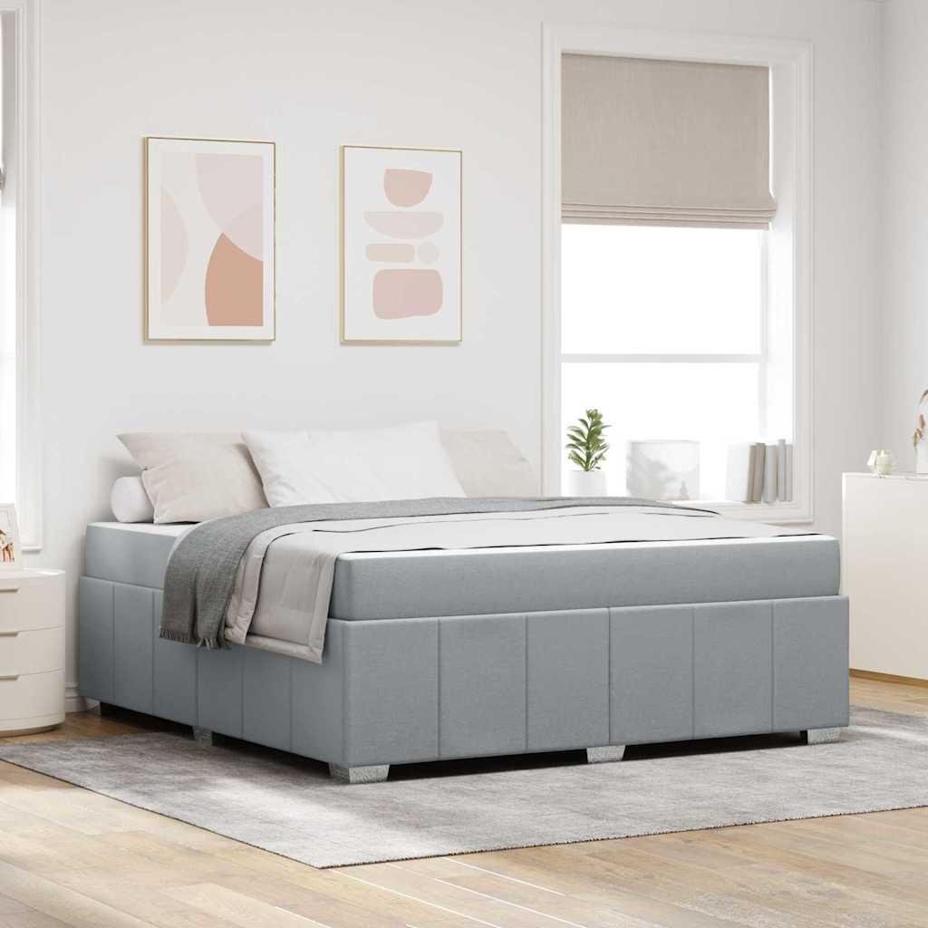 vidaXL Bedframe met matras Lichtgrijs 80 x 200 cm Stof