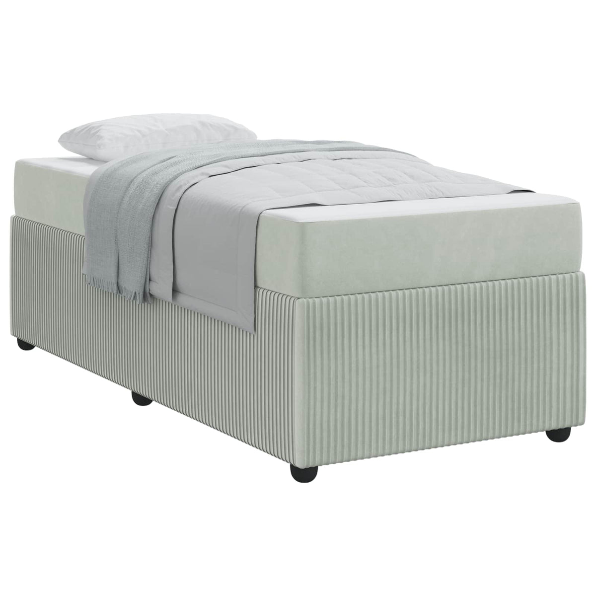vidaXL Bedframe met matras Anders Donkergrijs 80 x 200 cm Fluweel