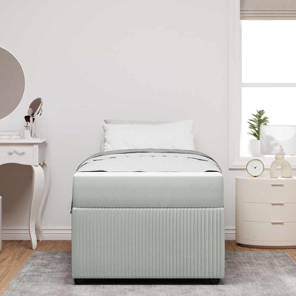 vidaXL Bedframe met matras Anders Donkergrijs 80 x 200 cm Fluweel