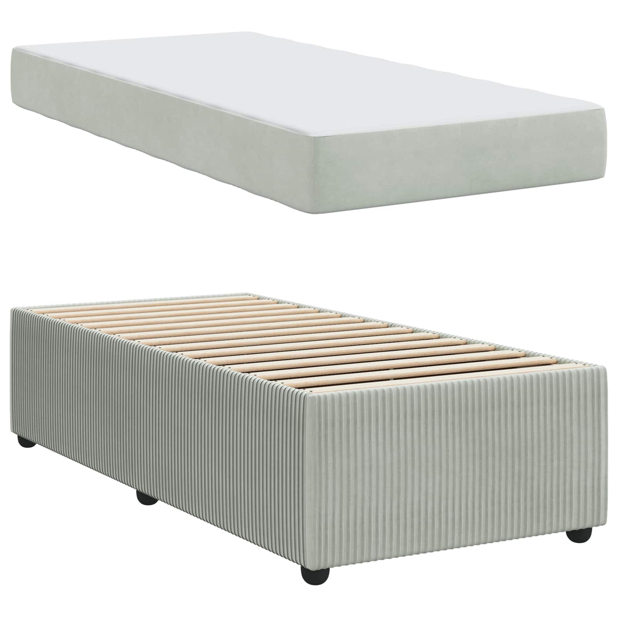 vidaXL Bedframe met matras Anders Donkergrijs 80 x 200 cm Fluweel