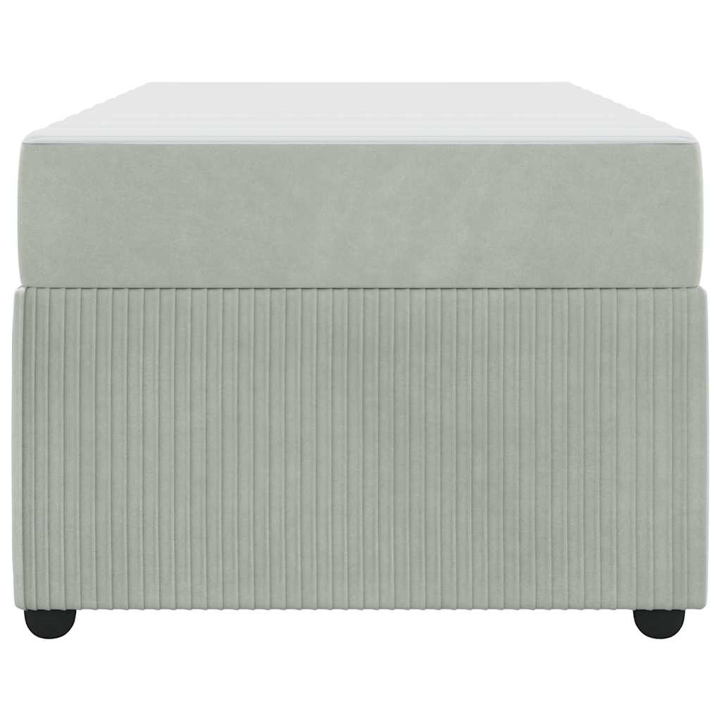 vidaXL Bedframe met matras Anders Donkergrijs 80 x 200 cm Fluweel