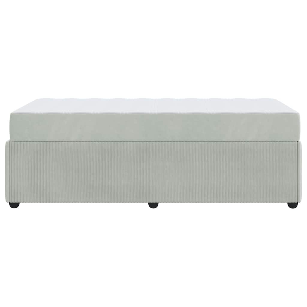 vidaXL Bedframe met matras Anders Donkergrijs 80 x 200 cm Fluweel