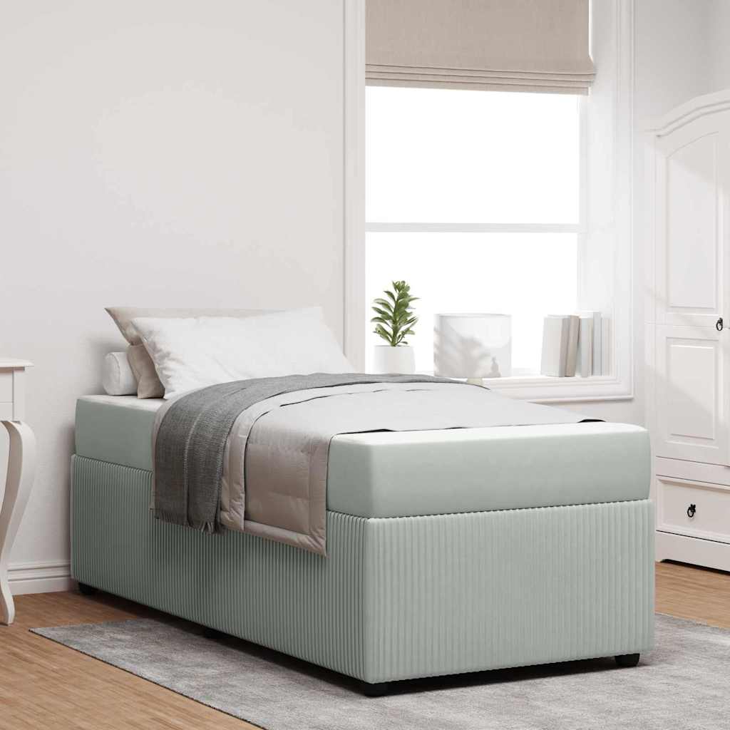 vidaXL Bedframe met matras Anders Donkergrijs 80 x 200 cm Fluweel