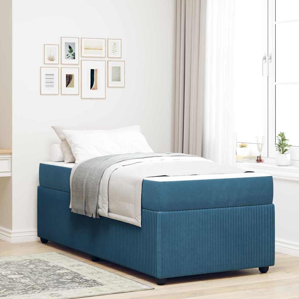 vidaXL Bedframe met matras Anders Donkergrijs 80 x 200 cm Fluweel