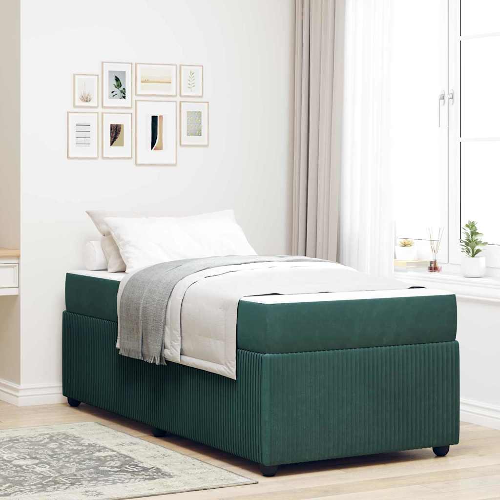 vidaXL Bedframe met matras Anders Donkergrijs 80 x 200 cm Fluweel