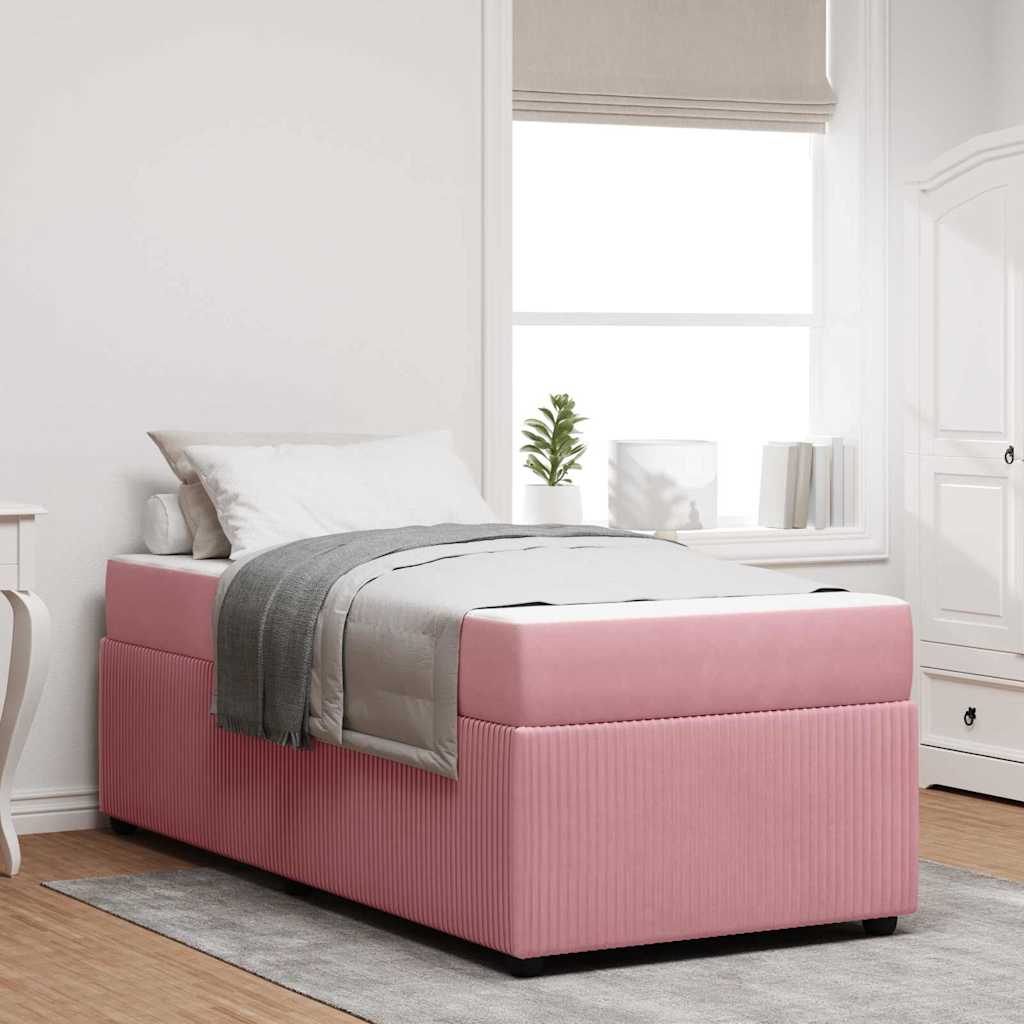 vidaXL Bedframe met matras Anders Donkergrijs 80 x 200 cm Fluweel