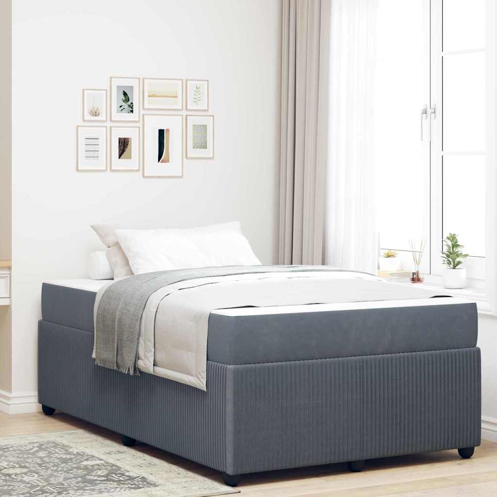 vidaXL Bedframe met matras Anders Donkergrijs 80 x 200 cm Fluweel