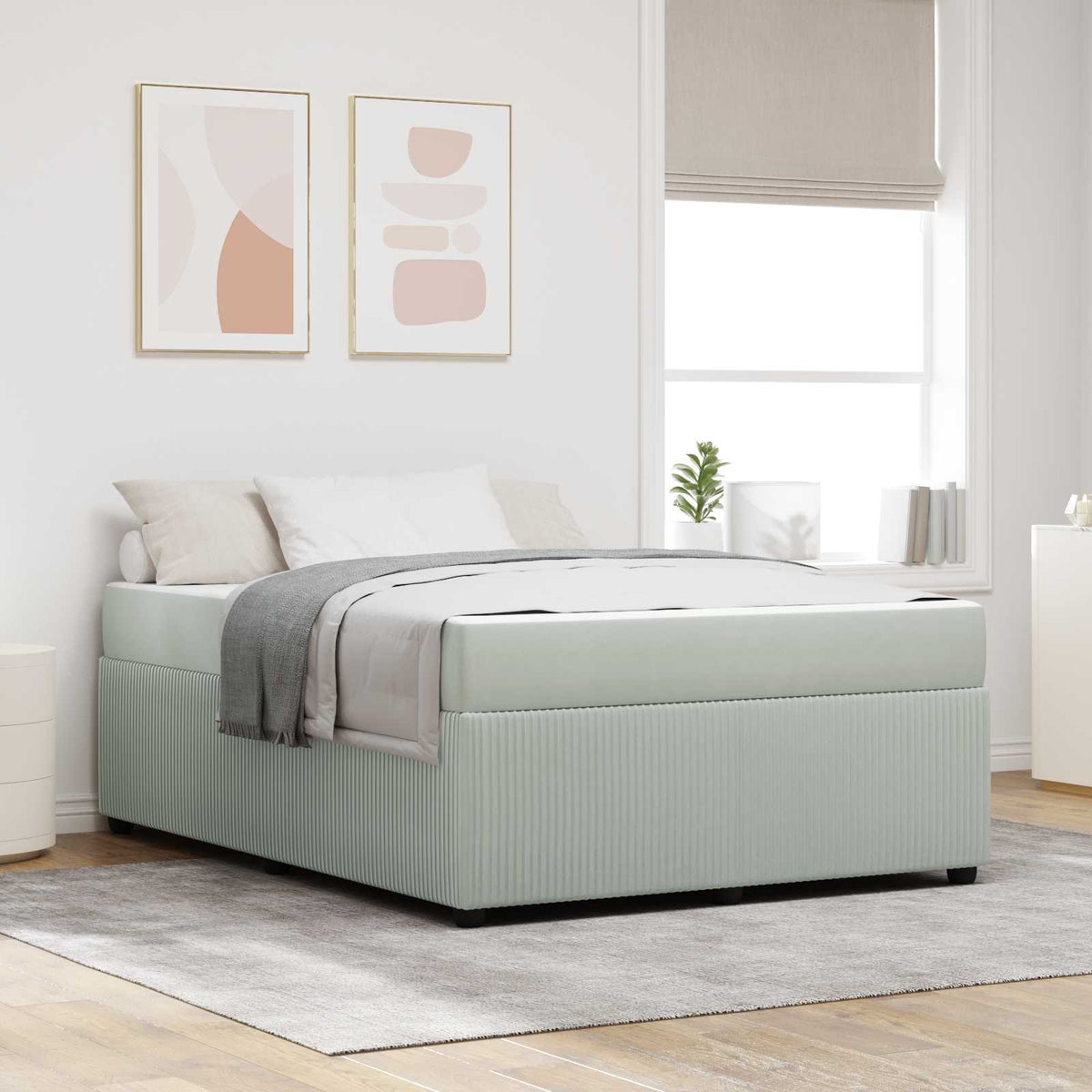 vidaXL Bedframe met matras Anders Donkergrijs 80 x 200 cm Fluweel