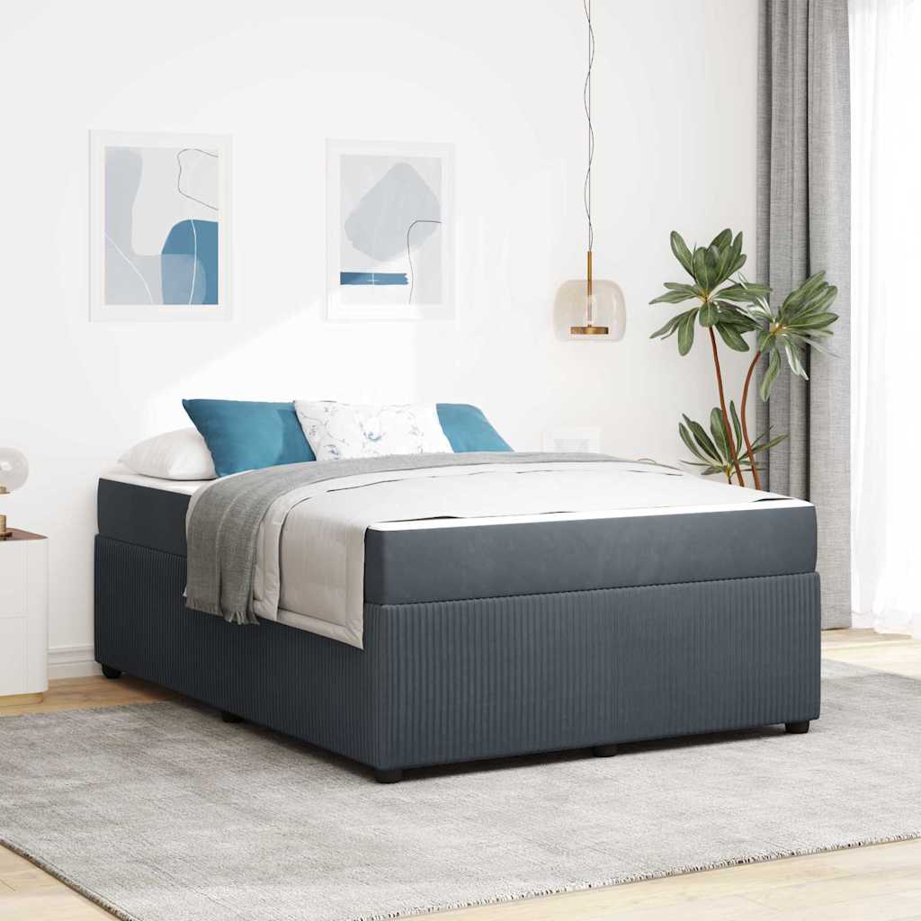 vidaXL Bedframe met matras Anders Donkergrijs 80 x 200 cm Fluweel