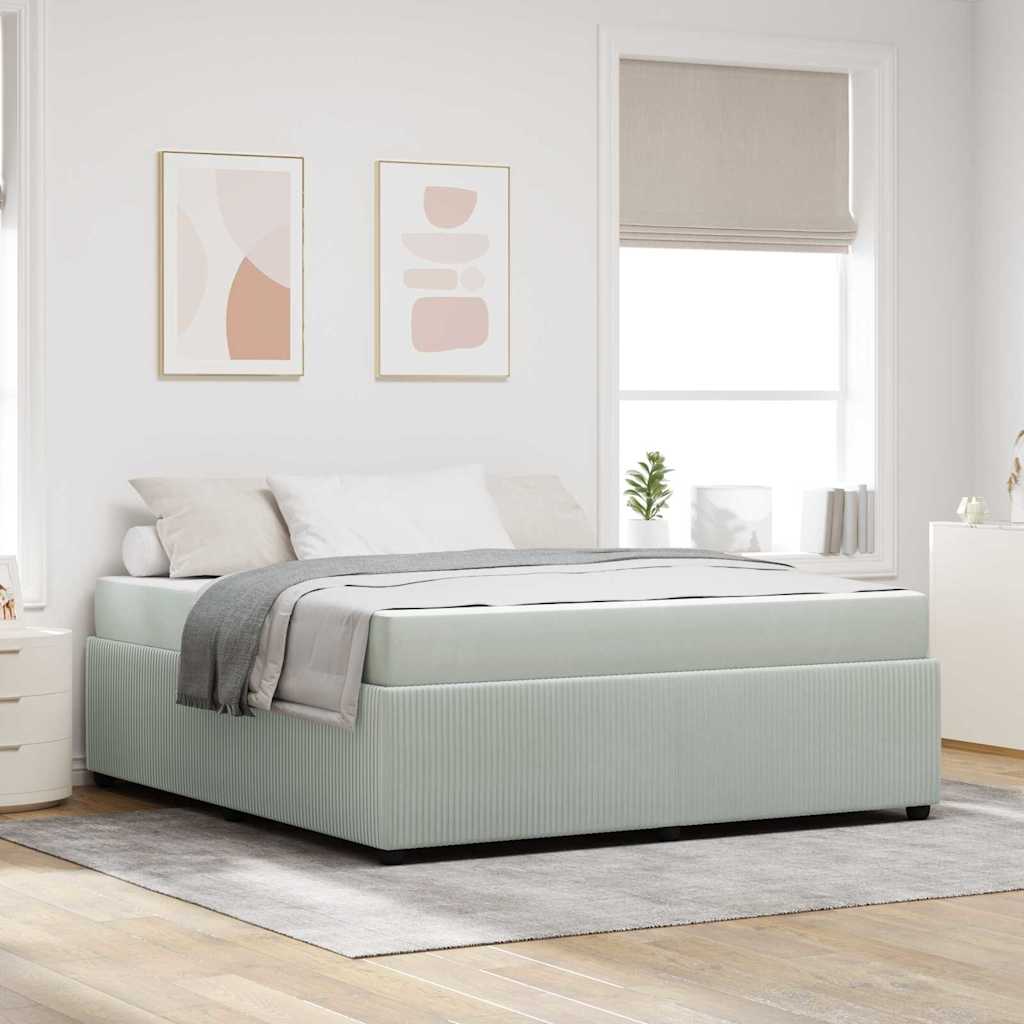 vidaXL Bedframe met matras Anders Donkergrijs 80 x 200 cm Fluweel