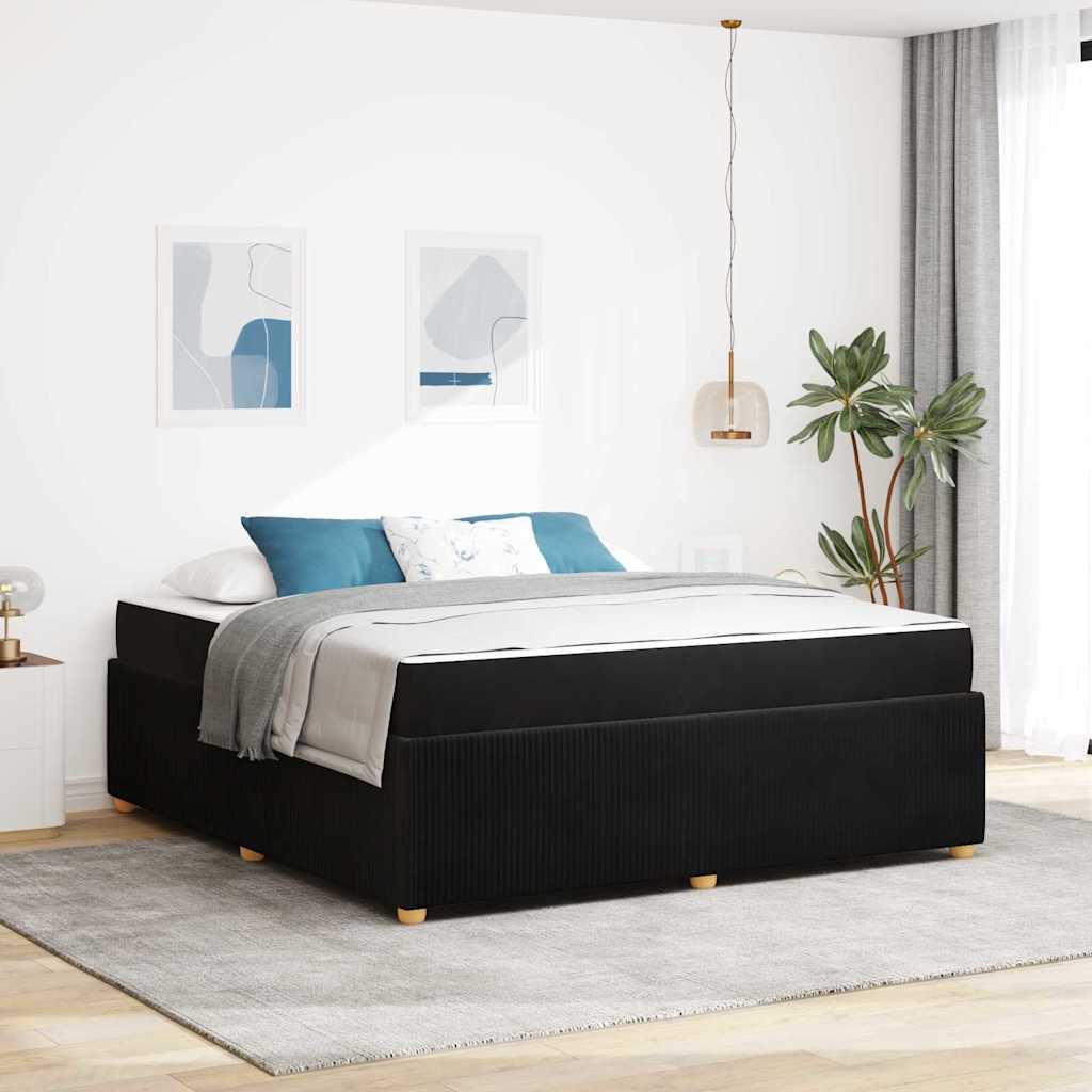 vidaXL Bedframe met matras Anders Donkergrijs 80 x 200 cm Fluweel