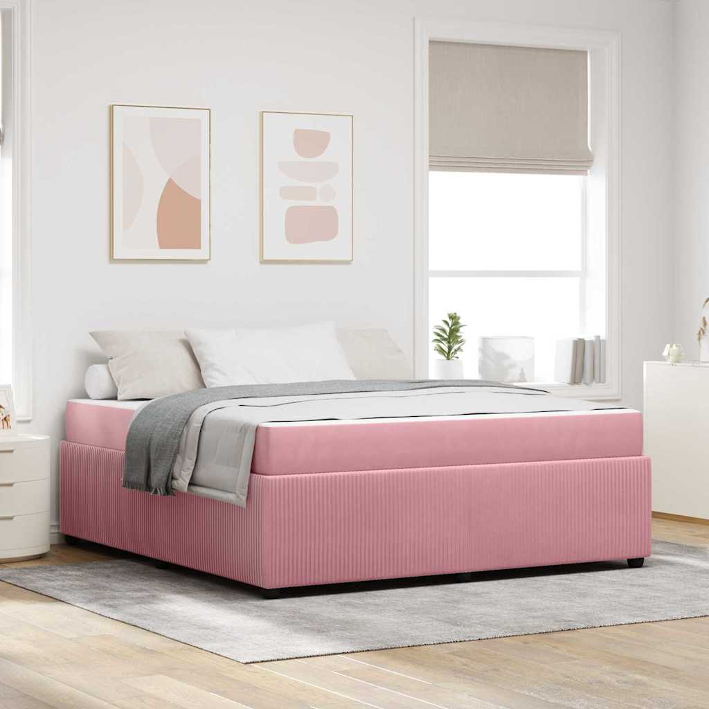 vidaXL Bedframe met matras Anders Donkergrijs 80 x 200 cm Fluweel
