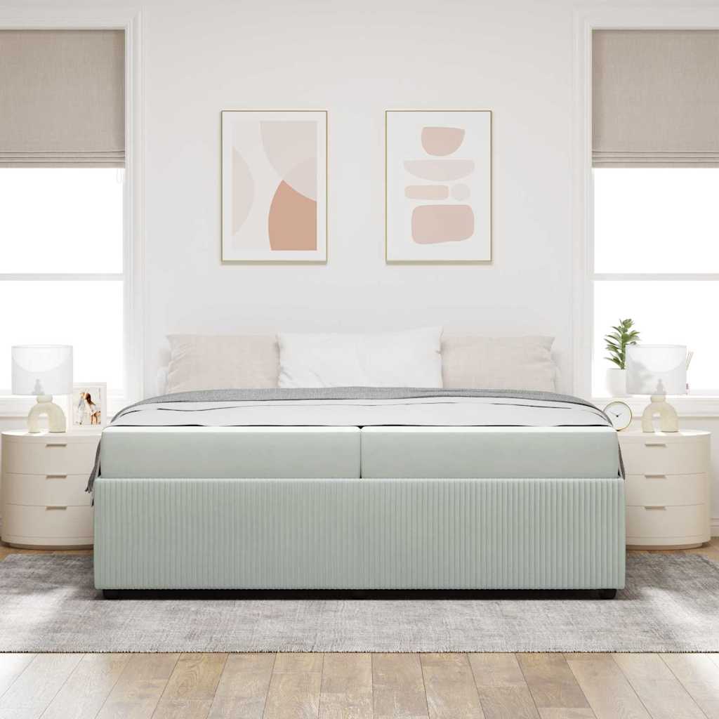 vidaXL Bedframe met matras Anders Donkergrijs 80 x 200 cm Fluweel