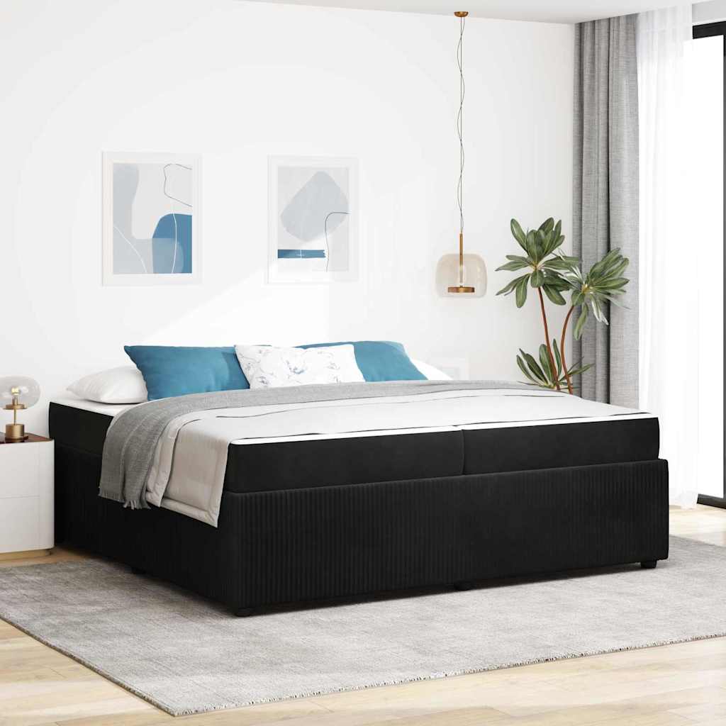vidaXL Bedframe met matras Anders Donkergrijs 80 x 200 cm Fluweel