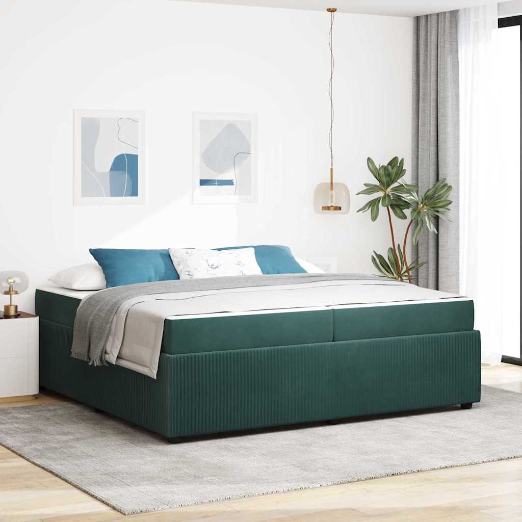 vidaXL Bedframe met matras Anders Donkergrijs 80 x 200 cm Fluweel