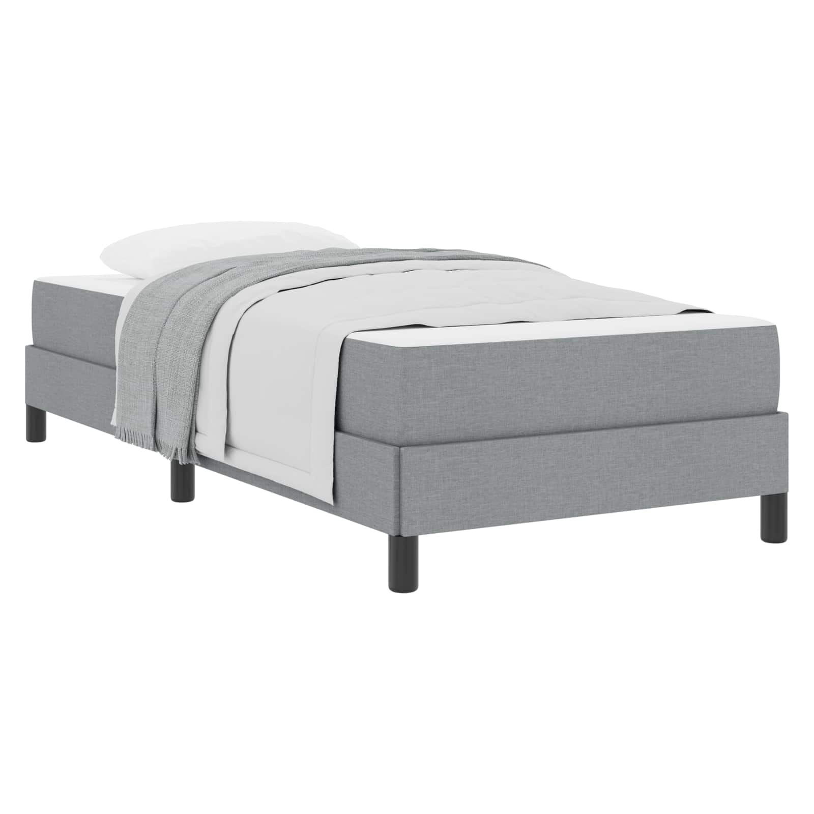 vidaXL Boxspring bed met matras Lichtgrijs 80 x 200 cm Stof