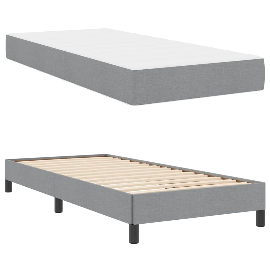 vidaXL Boxspring bed met matras Lichtgrijs 80 x 200 cm Stof