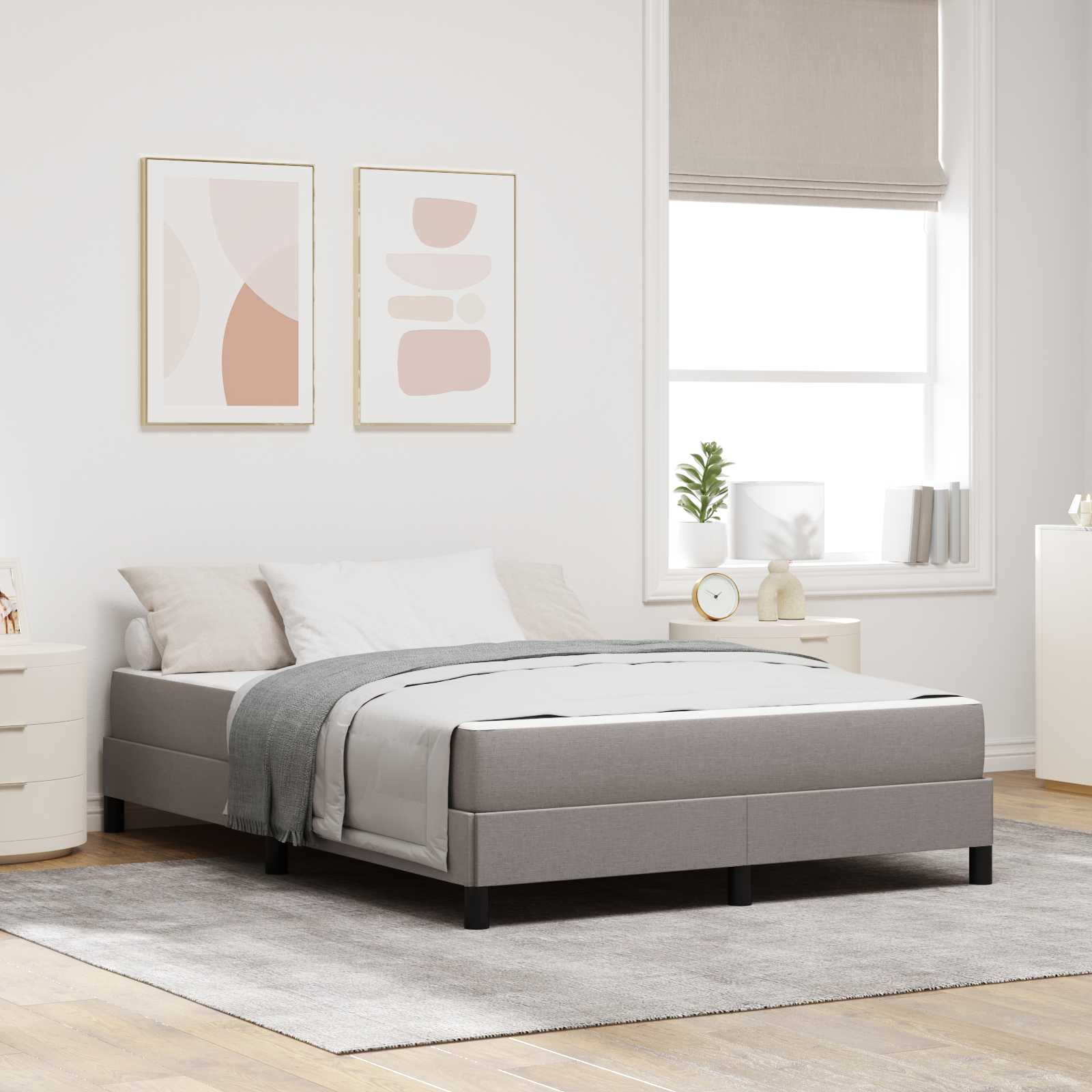 vidaXL Boxspring bed met matras Lichtgrijs 80 x 200 cm Stof