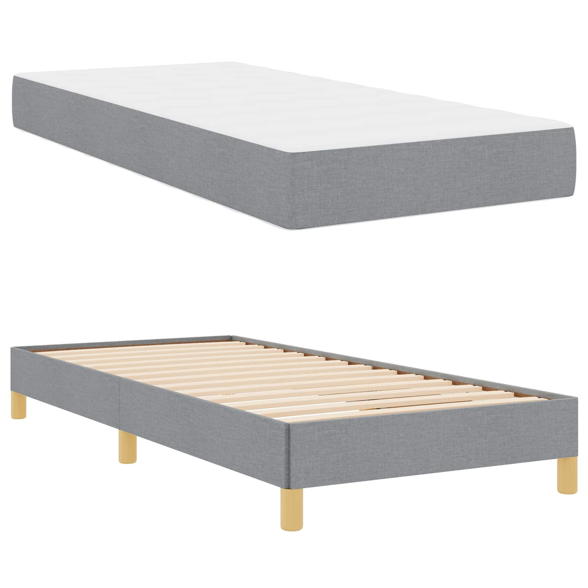 vidaXL Boxspring bed Lichtgrijs, Bruin 80 x 200 cm