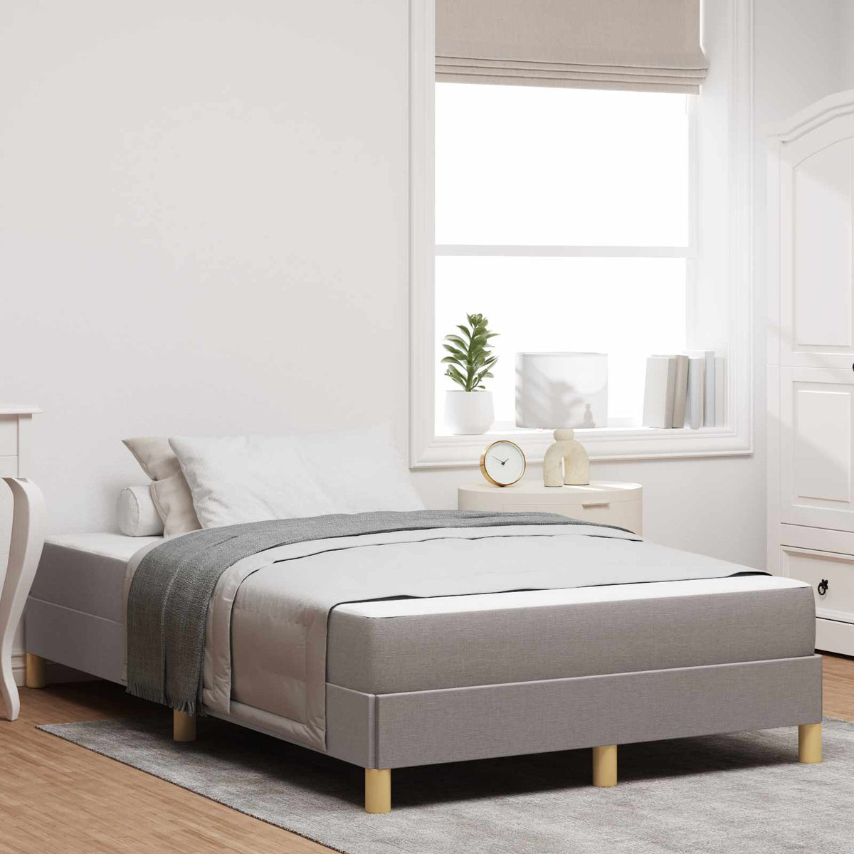 vidaXL Boxspring bed Lichtgrijs, Bruin 80 x 200 cm