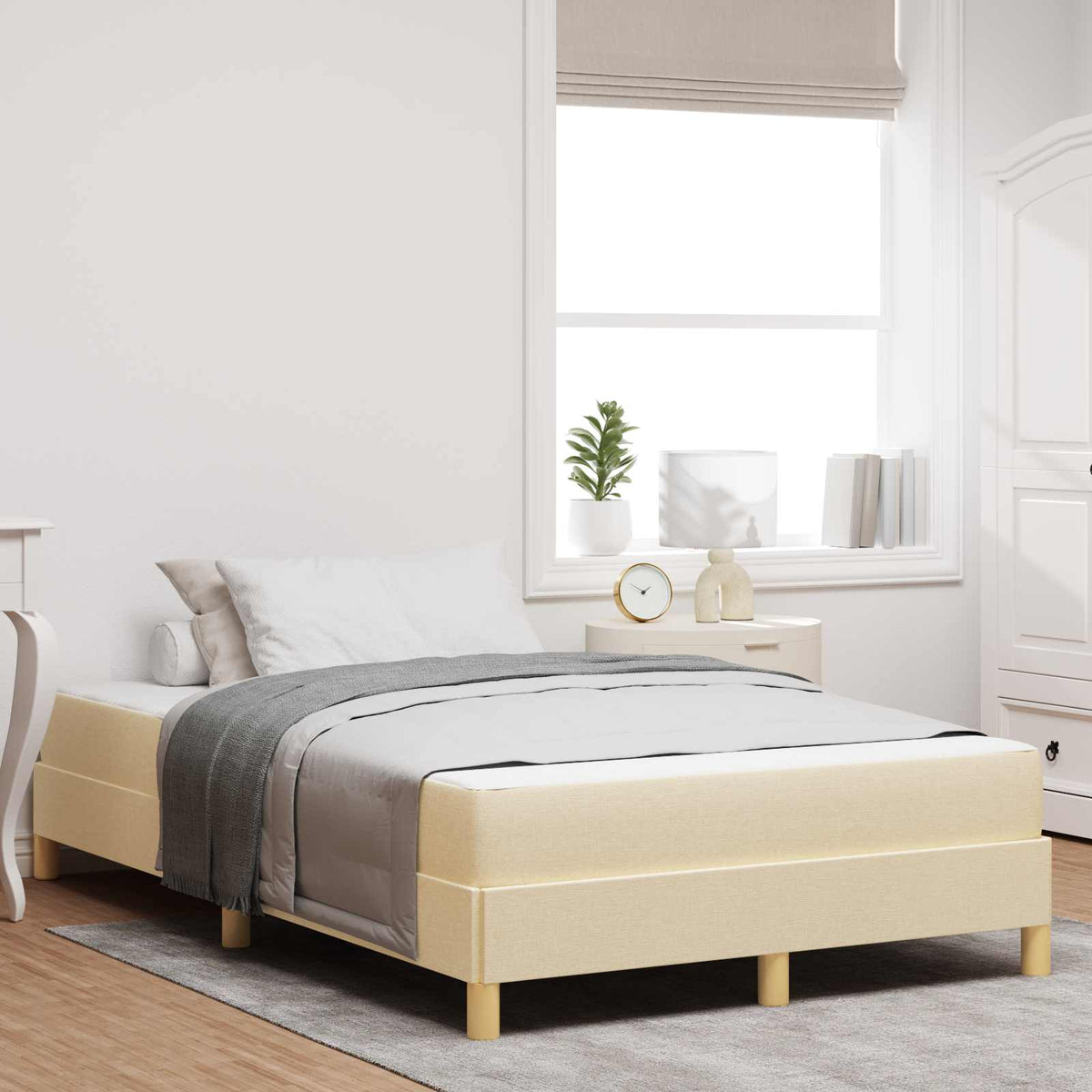 vidaXL Boxspring bed Lichtgrijs, Bruin 80 x 200 cm