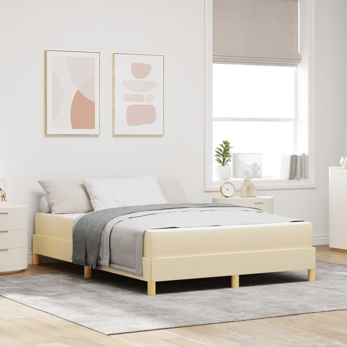 vidaXL Boxspring bed Lichtgrijs, Bruin 80 x 200 cm