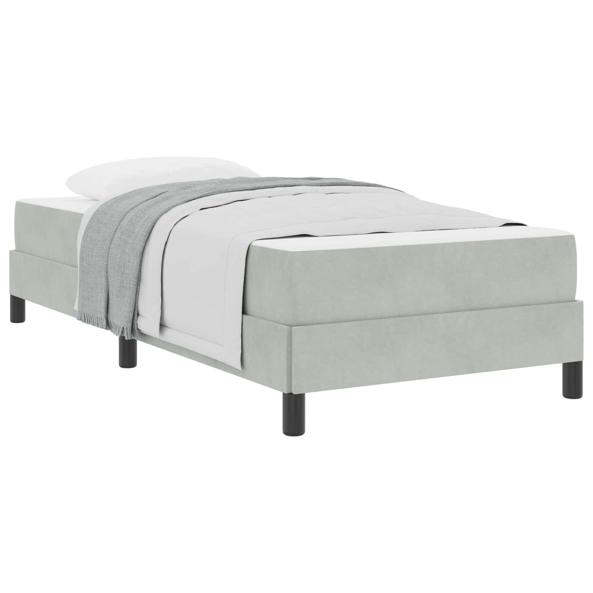 vidaXL Boxspringbed met matras Lichtgrijs 80 x 200 cm Fluweel