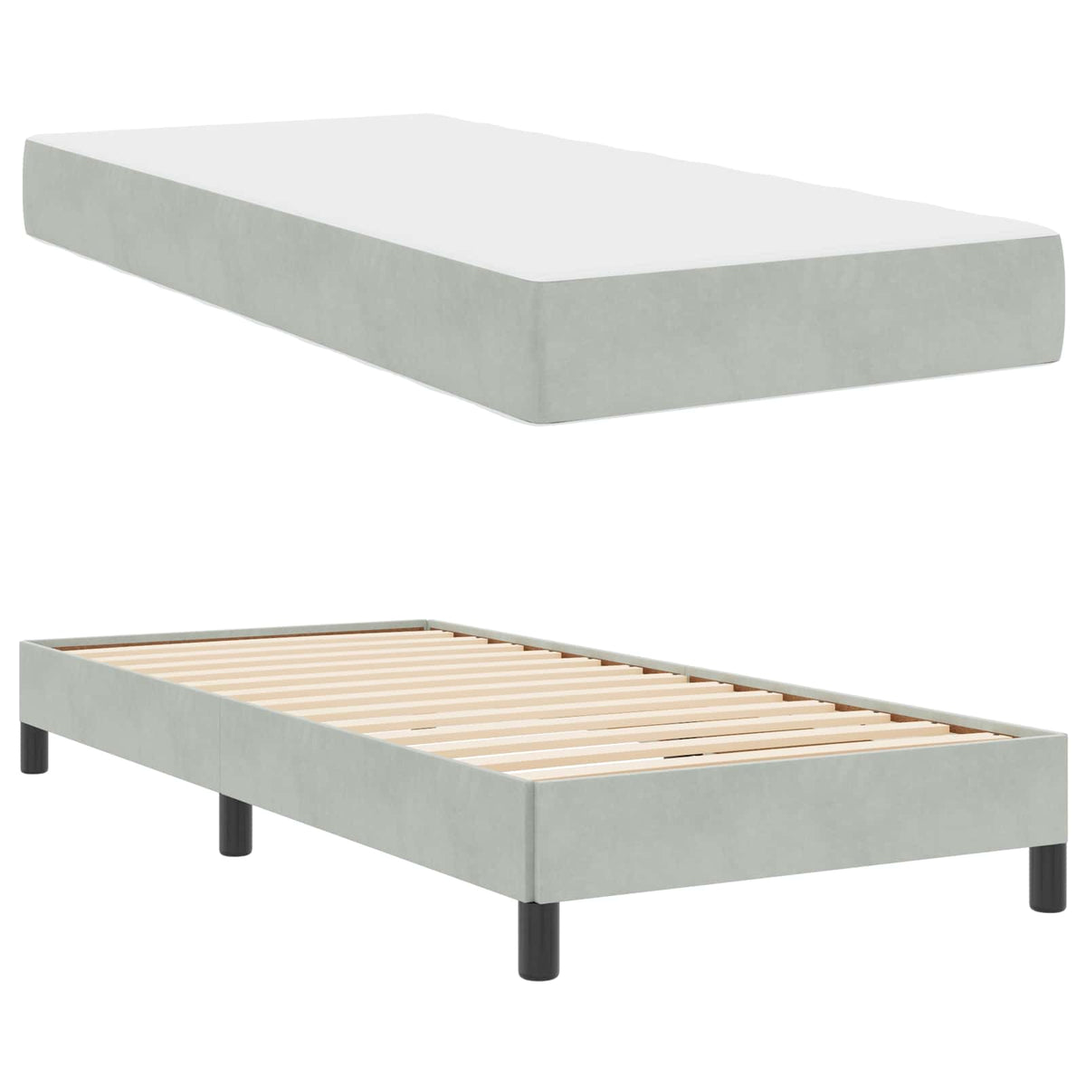 vidaXL Boxspringbed met matras Lichtgrijs 80 x 200 cm Fluweel