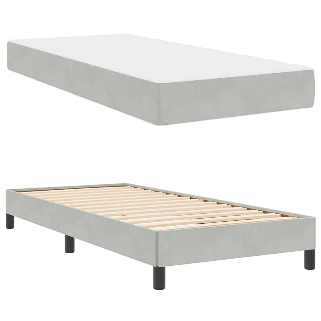 vidaXL Boxspringbed met matras Lichtgrijs 80 x 200 cm Fluweel