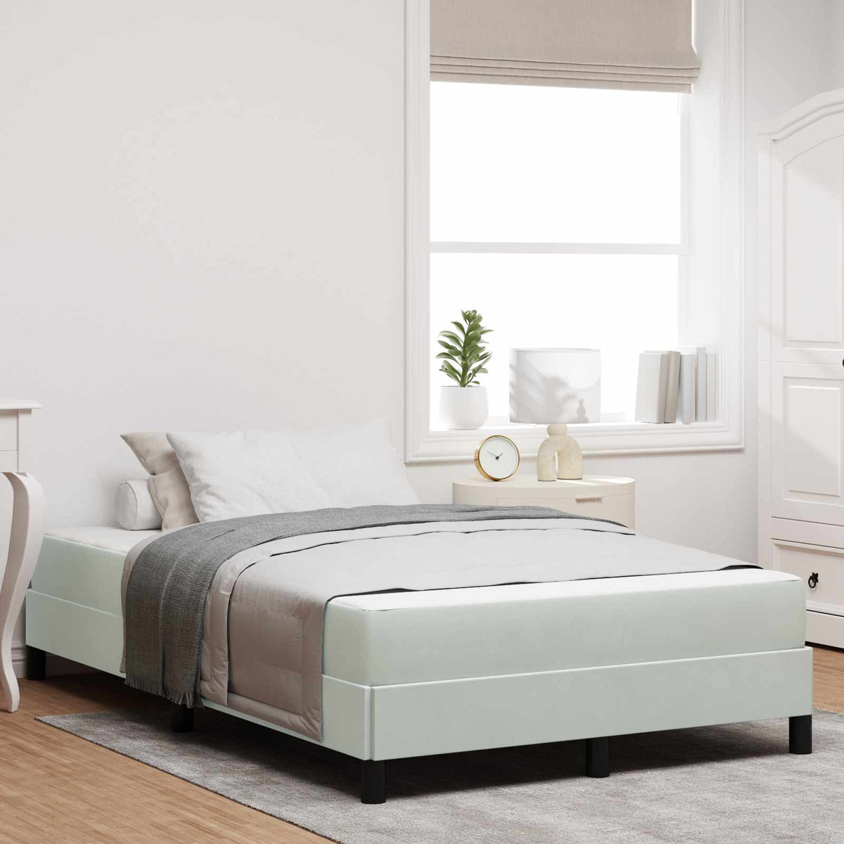vidaXL Boxspringbed met matras Lichtgrijs 80 x 200 cm Fluweel