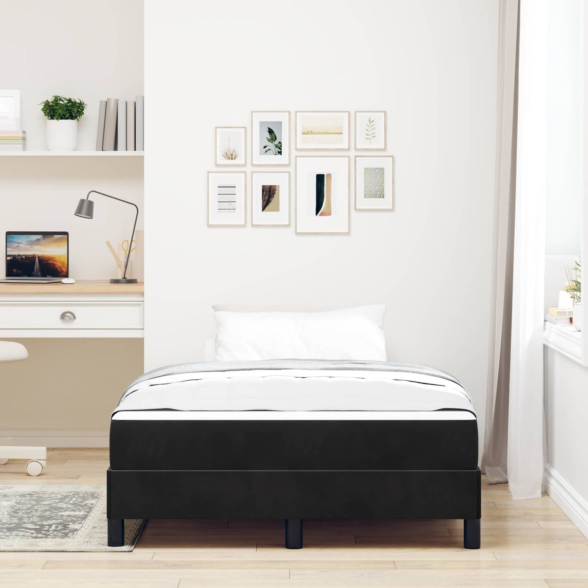 vidaXL Boxspringbed met matras Lichtgrijs 80 x 200 cm Fluweel