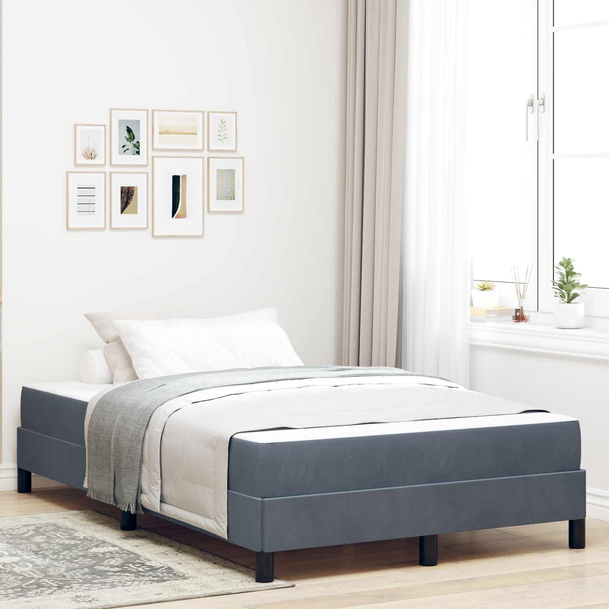 vidaXL Boxspringbed met matras Lichtgrijs 80 x 200 cm Fluweel
