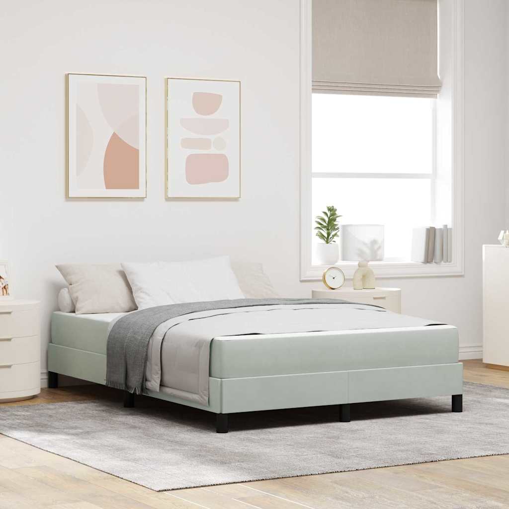 vidaXL Boxspringbed met matras Lichtgrijs 80 x 200 cm Fluweel