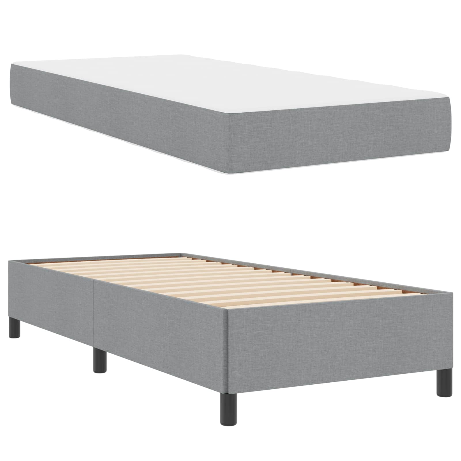 vidaXL Boxspring bed Lichtgrijs, Zwart 80 x 200 cm