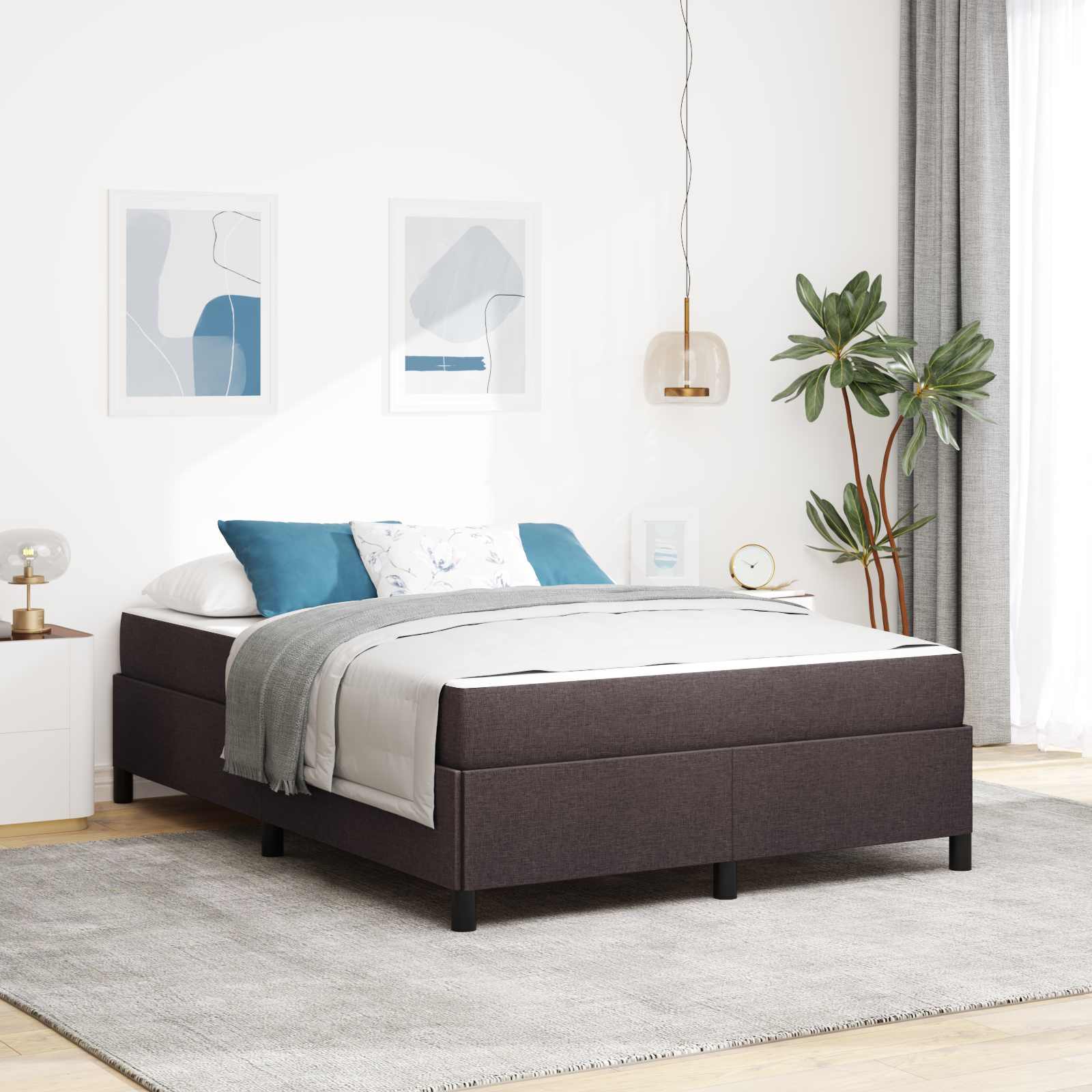 vidaXL Boxspring bed Lichtgrijs, Zwart 80 x 200 cm
