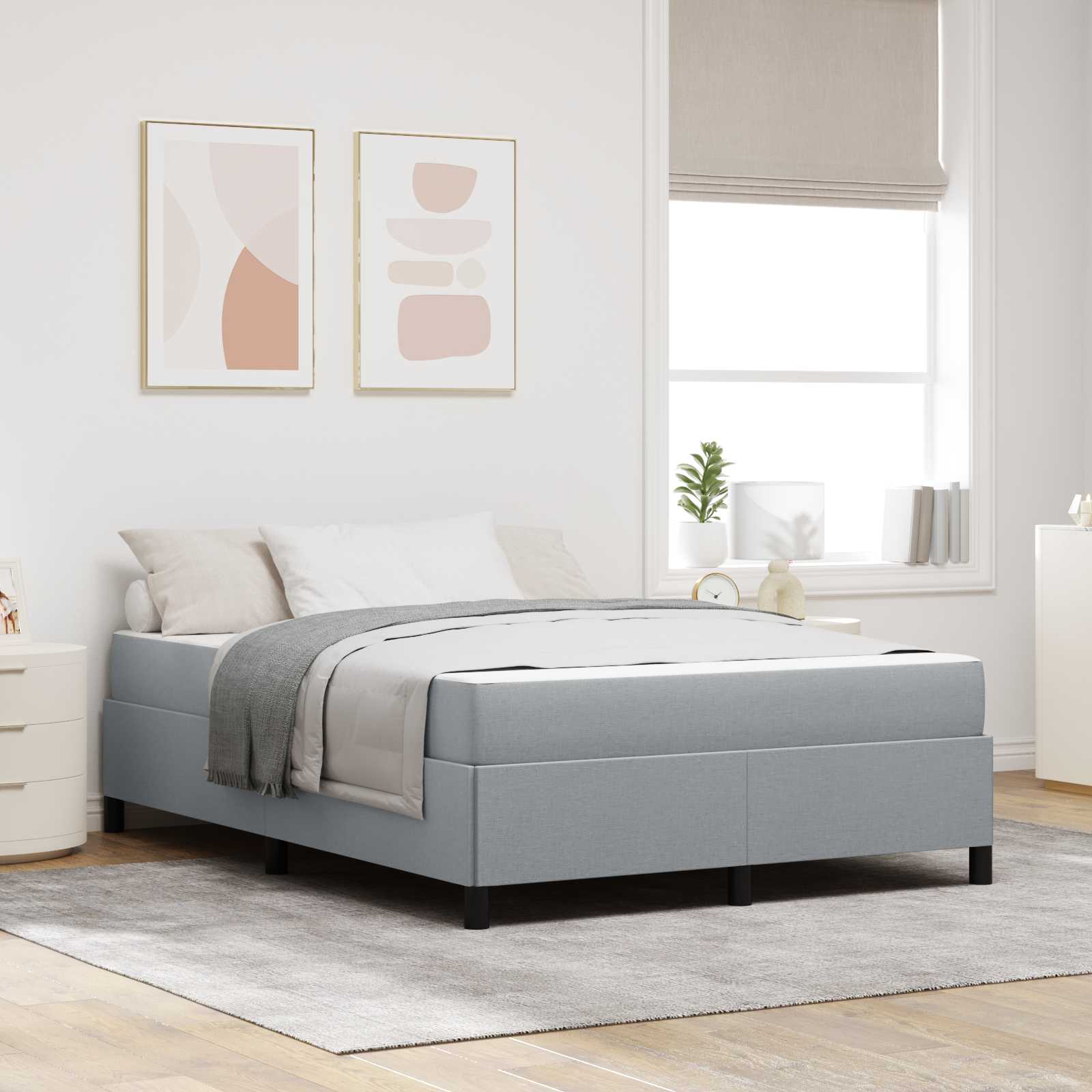vidaXL Boxspring bed Lichtgrijs, Zwart 80 x 200 cm