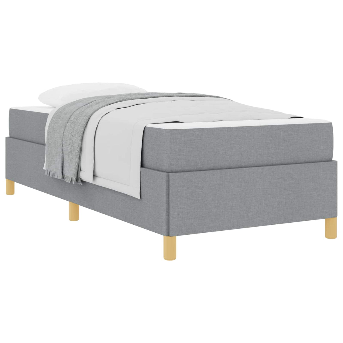 vidaXL Boxspring bed Lichtgrijs en Bruin en Wit 80 x 200 cm Stof