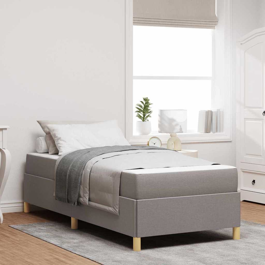 vidaXL Boxspring bed Lichtgrijs en Bruin en Wit 80 x 200 cm Stof