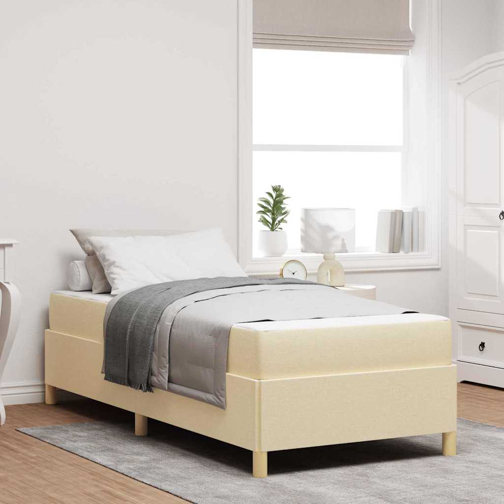 vidaXL Boxspring bed Lichtgrijs en Bruin en Wit 80 x 200 cm Stof