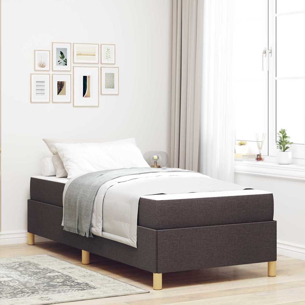 vidaXL Boxspring bed Lichtgrijs en Bruin en Wit 80 x 200 cm Stof