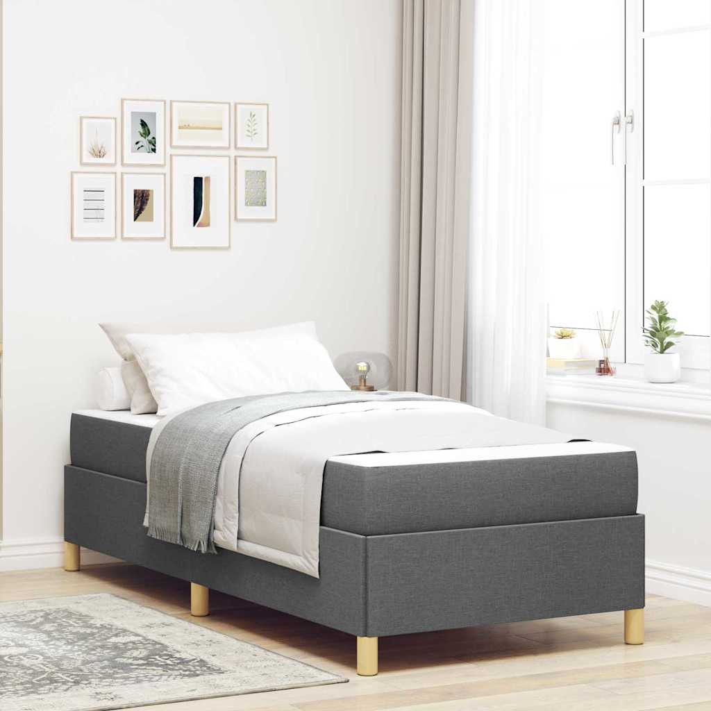 vidaXL Boxspring bed Lichtgrijs en Bruin en Wit 80 x 200 cm Stof