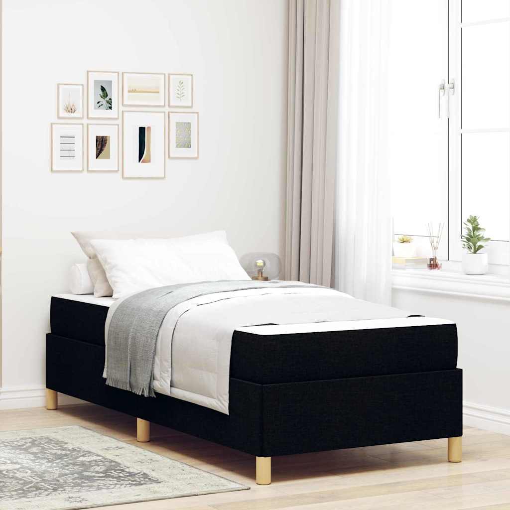vidaXL Boxspring bed Lichtgrijs en Bruin en Wit 80 x 200 cm Stof