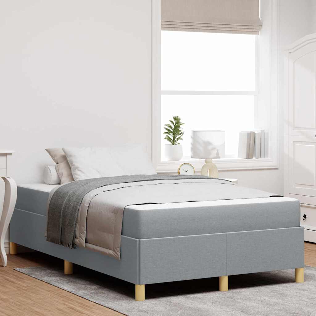 vidaXL Boxspring bed Lichtgrijs en Bruin en Wit 80 x 200 cm Stof