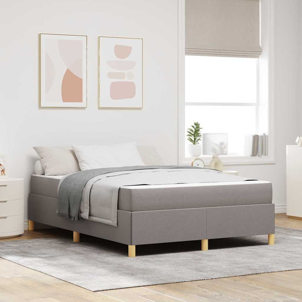 vidaXL Boxspring bed Lichtgrijs en Bruin en Wit 80 x 200 cm Stof