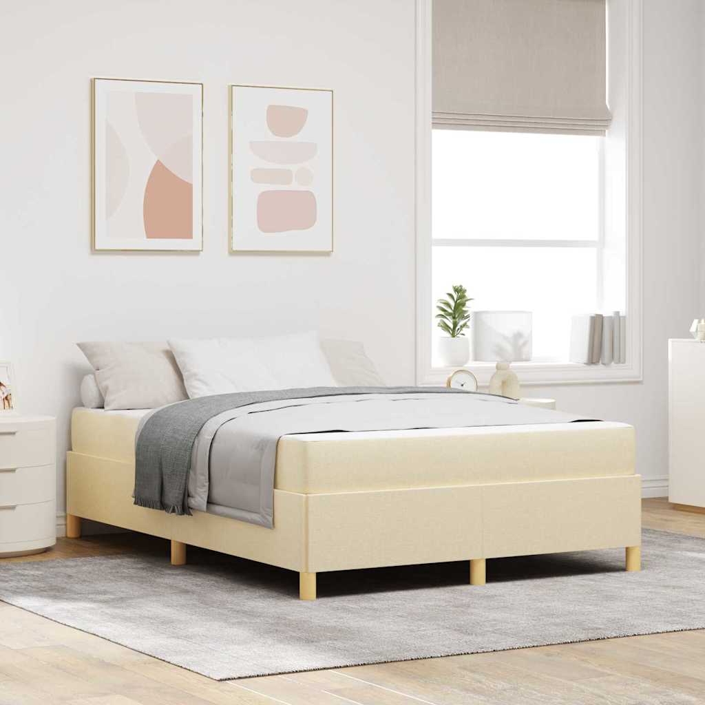 vidaXL Boxspring bed Lichtgrijs en Bruin en Wit 80 x 200 cm Stof