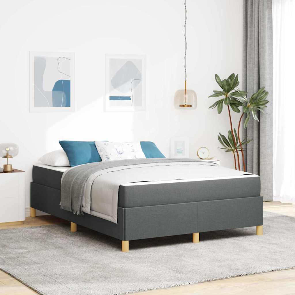 vidaXL Boxspring bed Lichtgrijs en Bruin en Wit 80 x 200 cm Stof